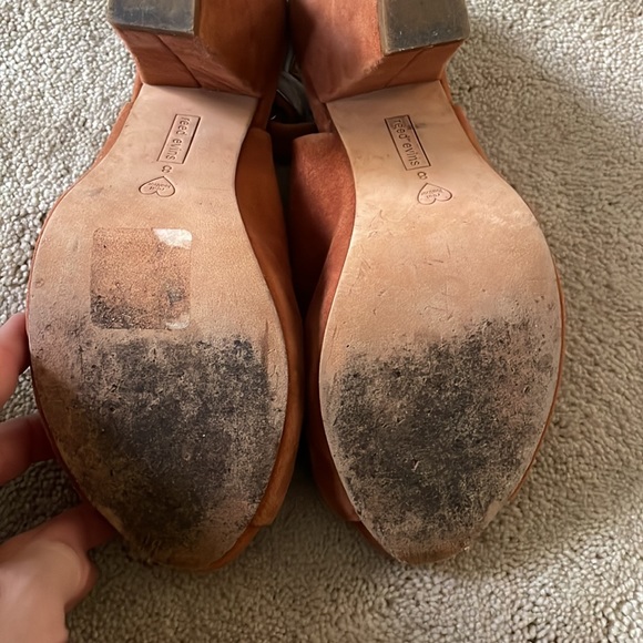 Suede fringe pompom chunky heeled sling back mules - Picture 5 of 5